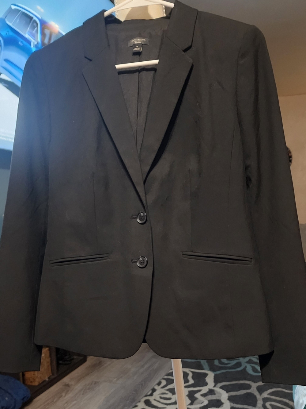 Ann Taylor Black Two-Button Tailored Blazer Sz 8P